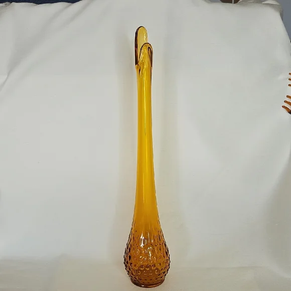 Fenton amber hobnail swung vase - Picture 1 of 5